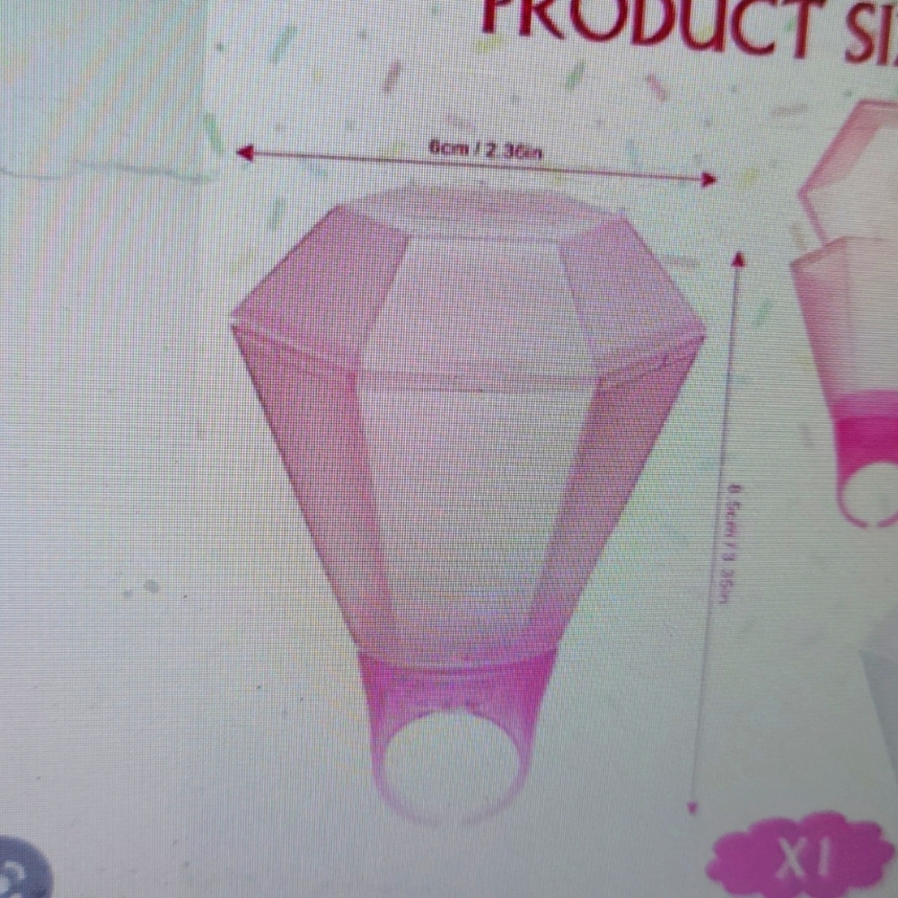 Pink Diamond Ring Shot glass Cups set of 4 - Picture 7 of 8